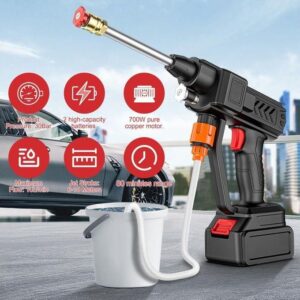 nettoyeur haute pression électrique sans fil, pistolet eau de lavage de voiture, 3 batterie au lithium, pulvérisation de mousse automatique
